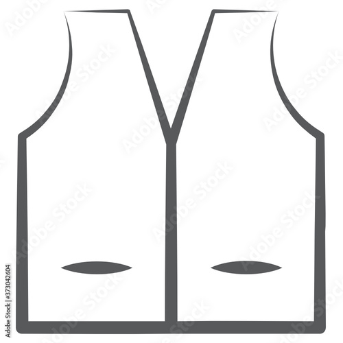 
A sleeveless upper body garment, wasket icon
