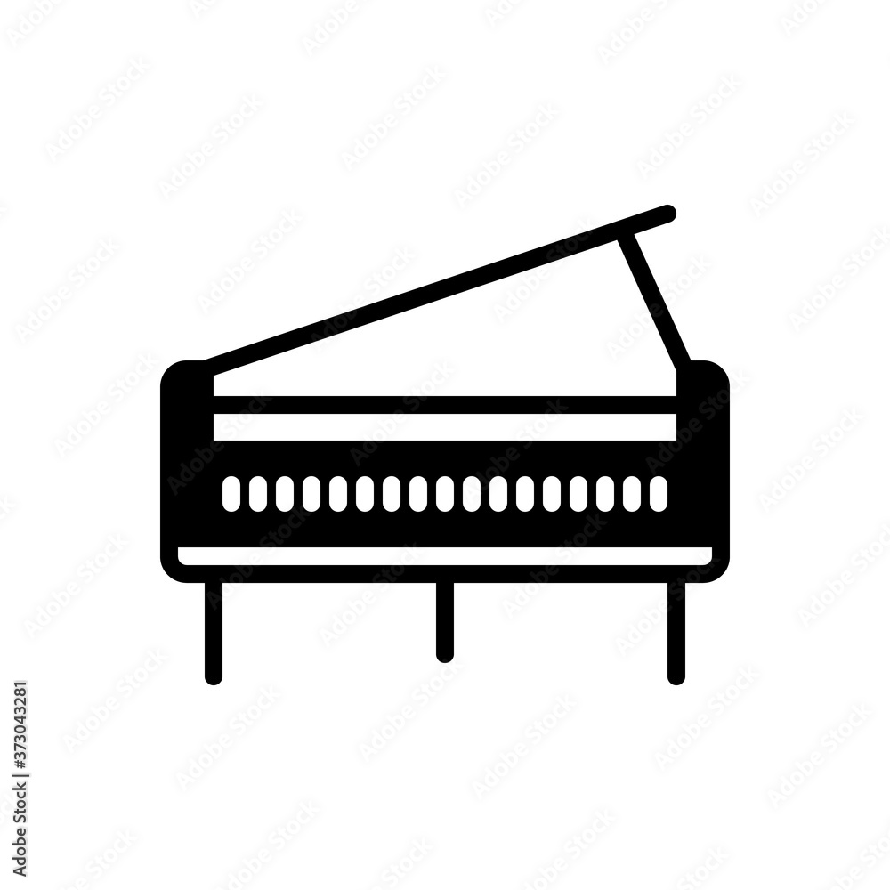 Fototapeta Black solid icon for piano