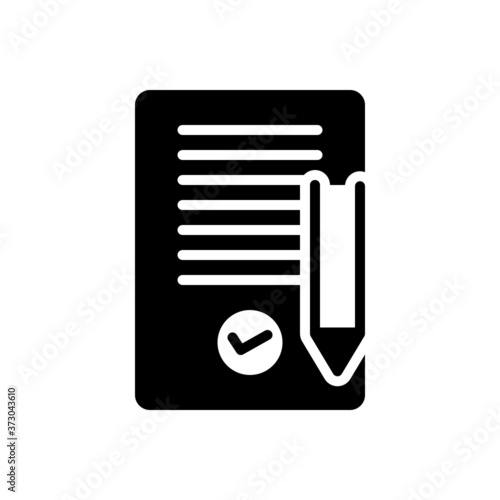 Black solid icon for agreement