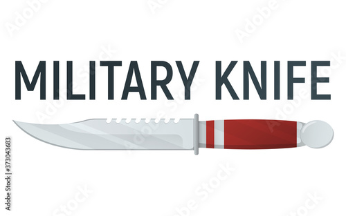 Military steel knife with wooden handle, concept cartoon vector illustration, isolated on white. Self defense melee weapon, military blade.