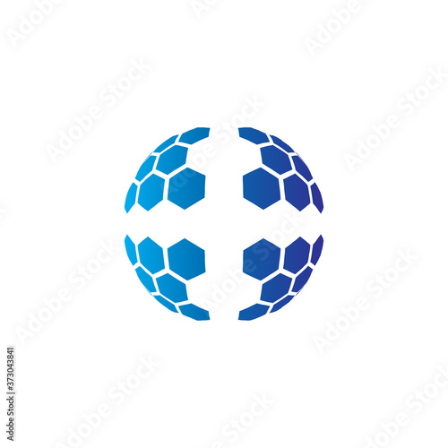 hexagon circle tech logo vector