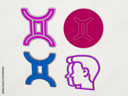 GEMINI 4 icons set, 3D illustration
