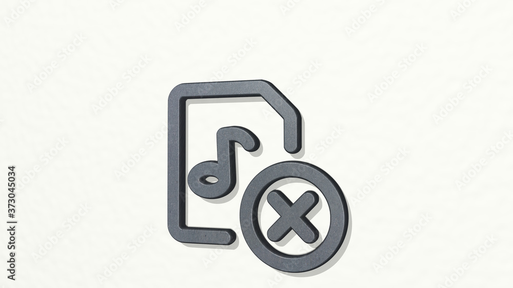 AUDIO FILE REMOVE 3D icon on the wall, 3D illustration AUDIO FILE REMOVE 3D icon on the wall, 3D illustration