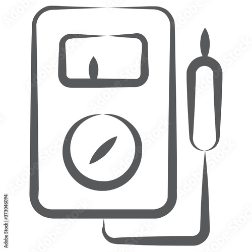 
Ammeter icon, voltmeter line vector style 
