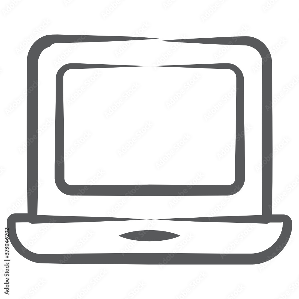 A notebook computer, electronic laptop in linear style
A notebook computer, electronic laptop in linear style