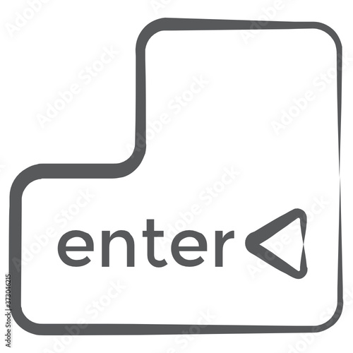 
Enter Button vector, keyboard button in modern linear style 

