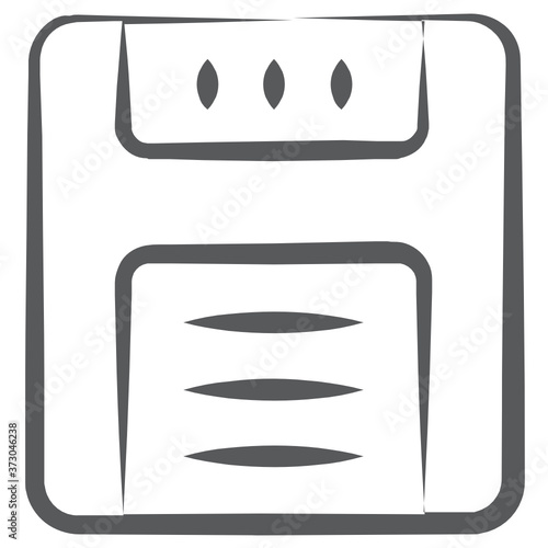 
Floppy disc icon in linear vector style 
