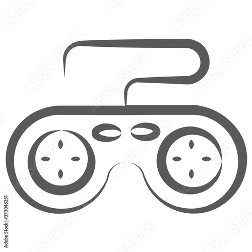 
Line vector of electric game controller, joystick,
