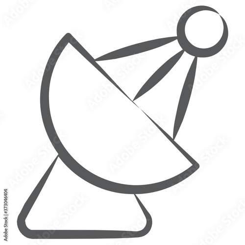 
An editable vector style of parabolic dish, broadcasting satellite 
