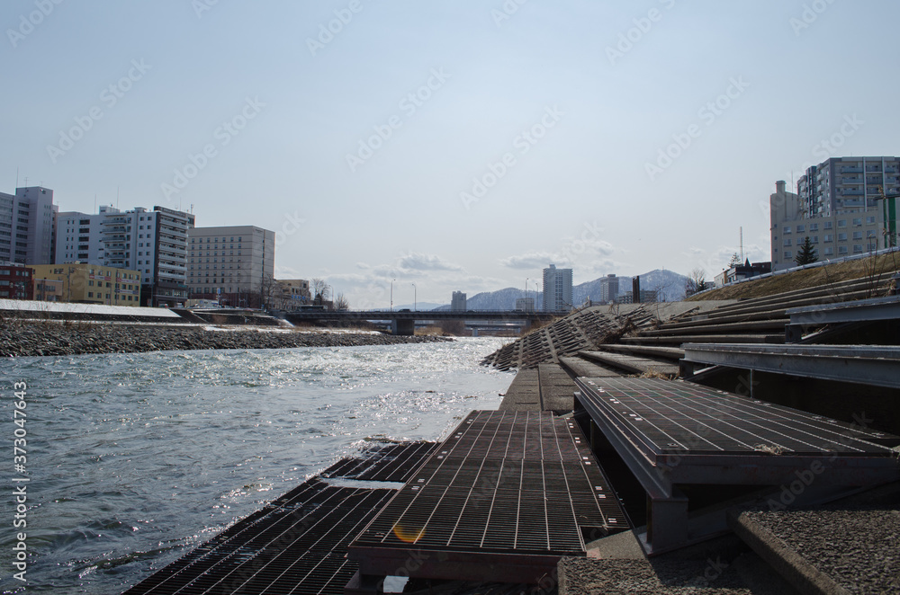 Naklejka premium 川の風景