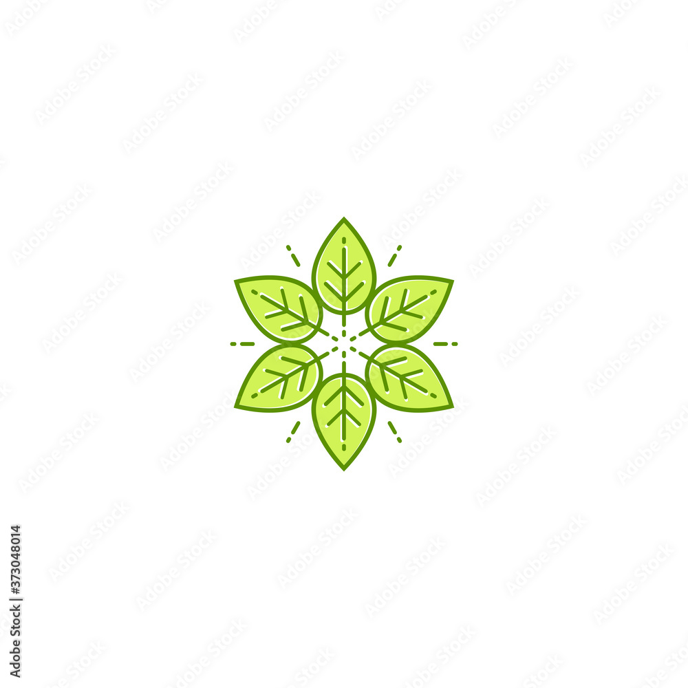 modern green leaf vector logo template