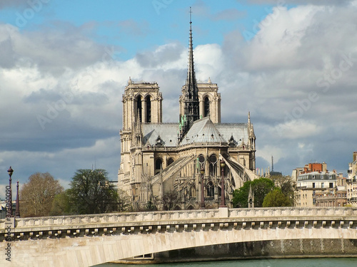 View of Notre Dame de Paris and the bridge de la Turnel photo