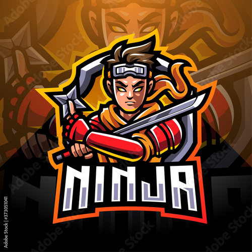 Ninja esport mascot logo design
