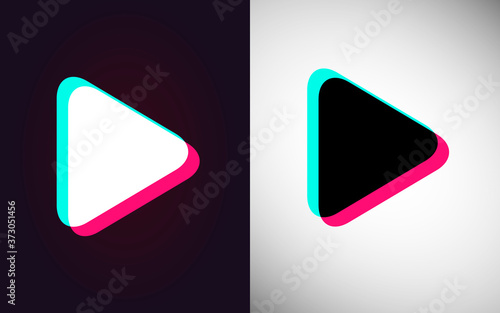 Vector set arrow play icon, web symbol. Social media concept. Vector illustration EPS 10