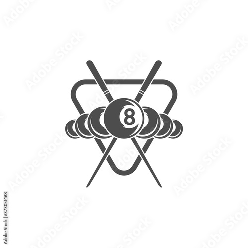 Billiards logo design vector. Sport labels for poolroom. Billiards club logo template.