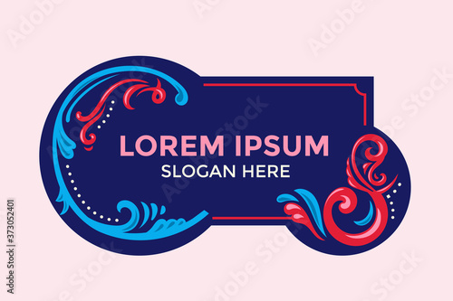 Fileteado Style Border Template Vector with flourish ornate