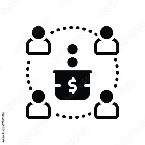 Black solid  icon for contribute 