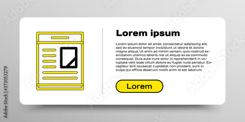 Line Newspaper advertisement displaying obituaries icon isolated on white background. Colorful outline concept. Vector.