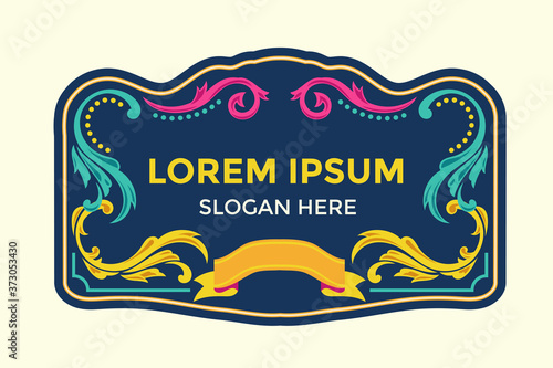 Fileteado Style Border Template Vector with flourish ornate