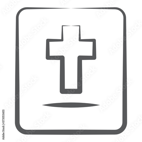
Plus on a book, bible in line style 
