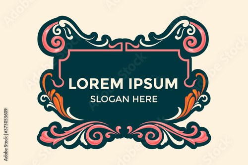 Fileteado Style Border Template Vector with flourish ornate