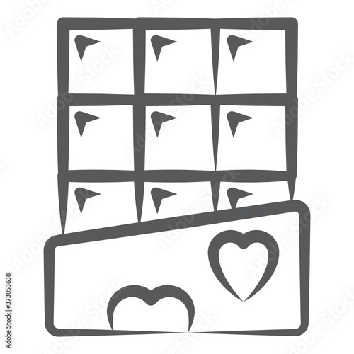 
Unwrapped chocolate in line icon
