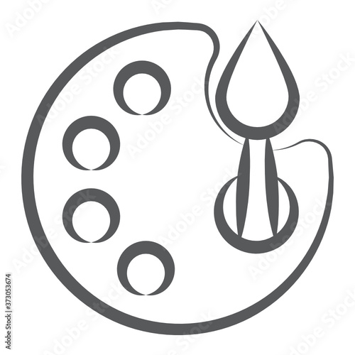 
Editable icon of colour palette designed with brush stroke
