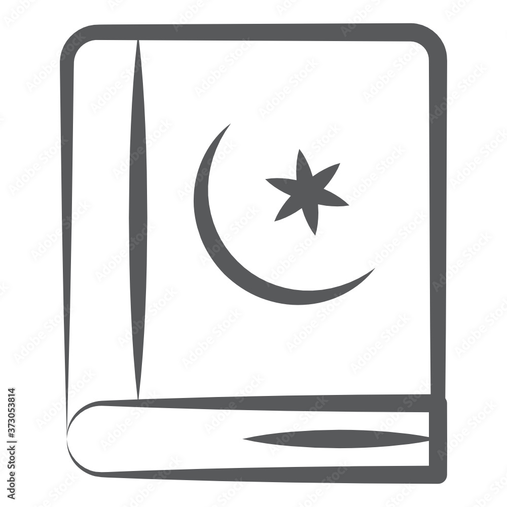 A sacred book of muslims, holy quran icon
A sacred book of muslims, holy quran icon