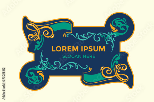 Fileteado Style Border Template Vector with flourish ornate