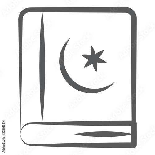 
A sacred book of muslims, holy quran icon  
