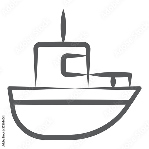  Line icon of ship, watercraft 