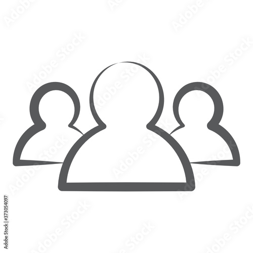 
Group of three persons denoting users in line icon
