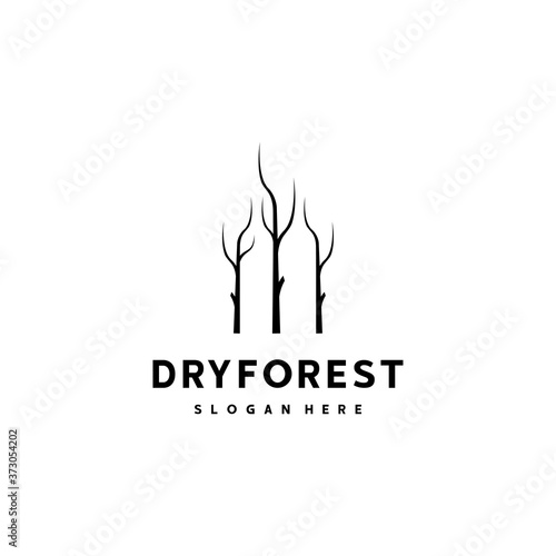 Dry forest logo design template vector illustration