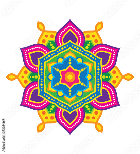 Indian Rangoli Design Vector Illustration