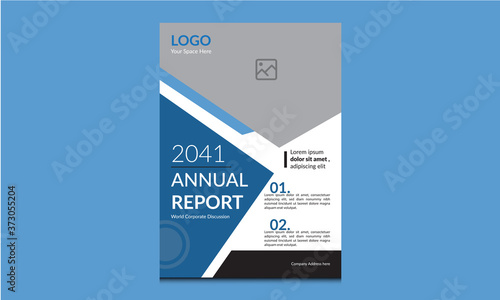 Abstract annual report flyer template design