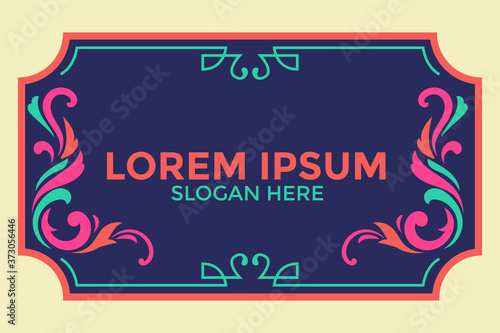 Fileteado Style Border Template Vector with flourish ornate