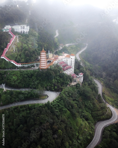 Drone shot at Chin Swee Caves Temple