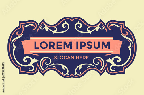 Fileteado Style Border Template Vector with flourish ornate