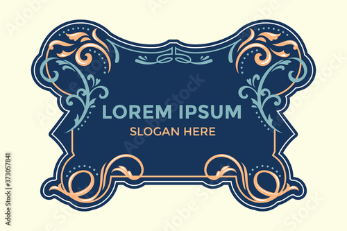 Fileteado Style Border Template Vector with flourish ornate