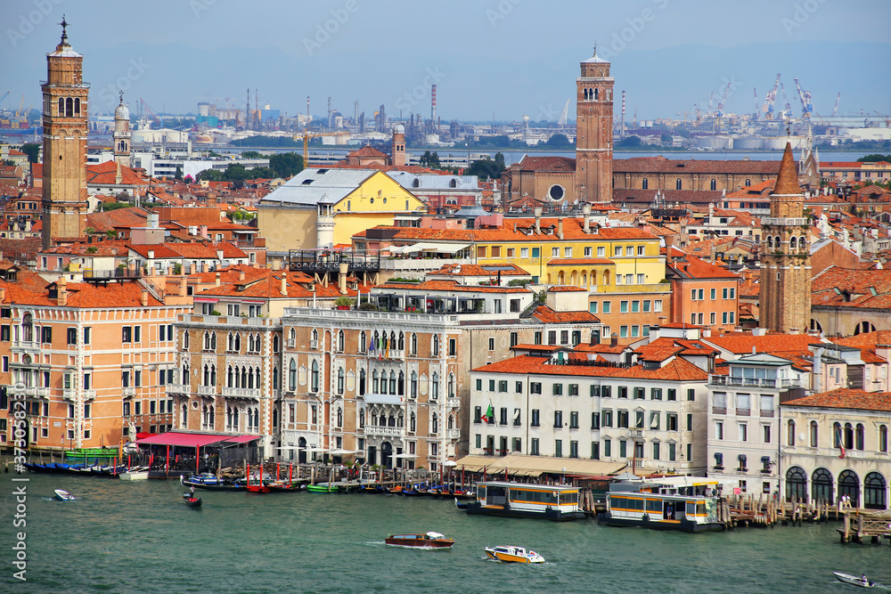 Buildings along Grand Canal in Venice, Italy