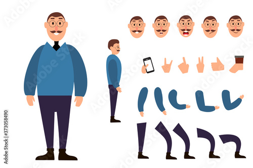 Character of a man in a suit. Business character. A set of characters for your animation. 