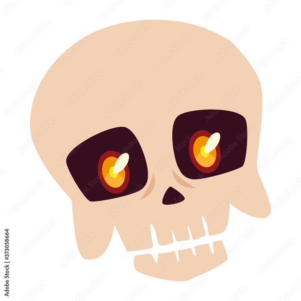 Halloween skull head cartoon vector design