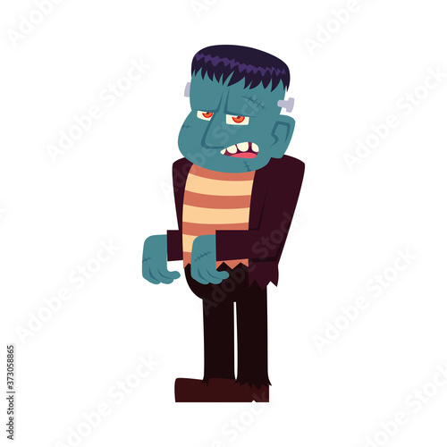 Halloween frankenstein cartoon vector design