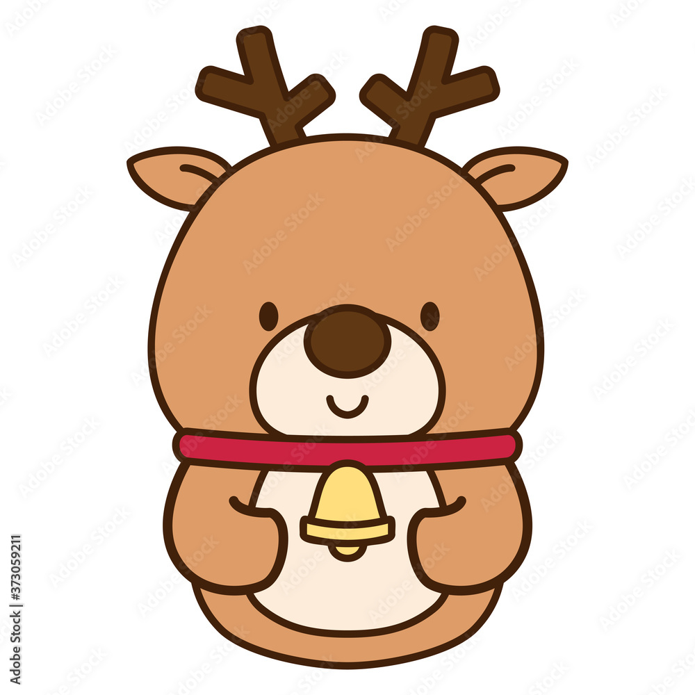 Fototapeta premium Cute reindeer character for Christmas.