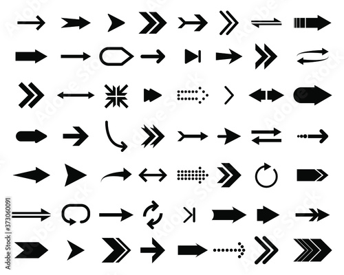 Set flat arrows vector with isolated on white background. Collections for web design, interface and more.