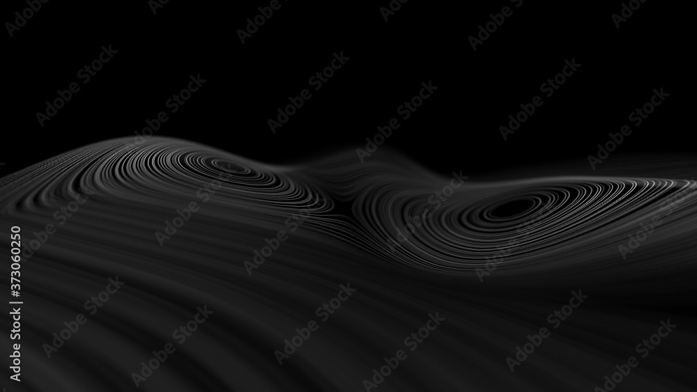 Modern black technology background 3d render. Abstract science futuristic concept background. Network cyber technology concept. - obrazy, fototapety, plakaty 