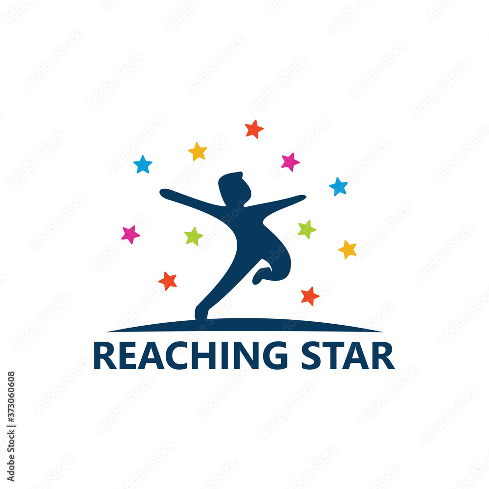 Reaching Star Logo Template Design Vector