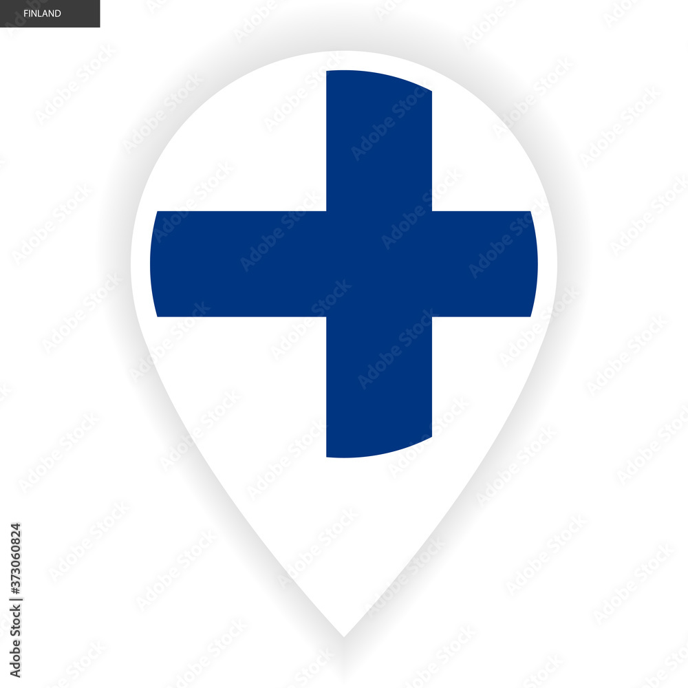 Finland marker icon on white background. Finland pin icon isolated on white background. Finland marker icon on white background. Finland pin icon isolated on white background.