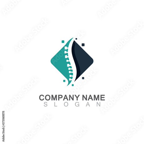 Spine chiropractic Care logo designs concept, Backbone Logo template