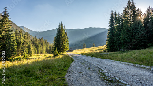 Obraz na płótnie Góry, Polana Chochołowska w Dolinie Chochołowskiej, Tatry Zachodnie w salonie